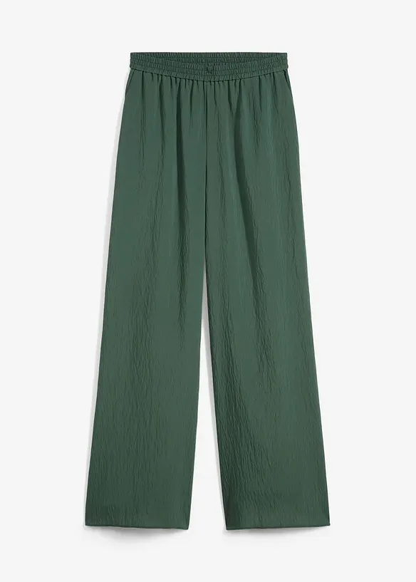 Pantaloni in misto viscosa crinkle strutturato, bonprix