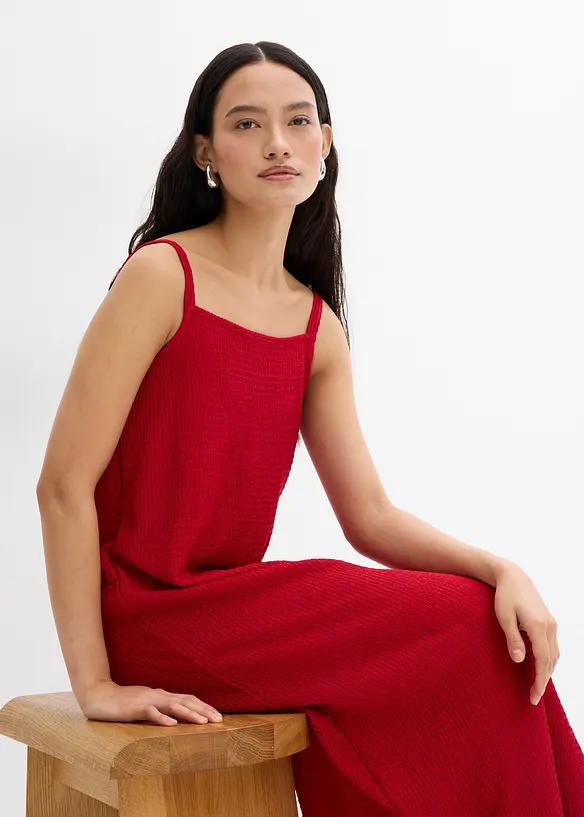 Abito in crêpe stretch con spalline regolabili, bonprix