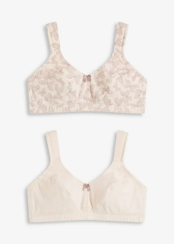Reggiseno senza ferretto con cotone biologico (pacco da 2), bonprix
