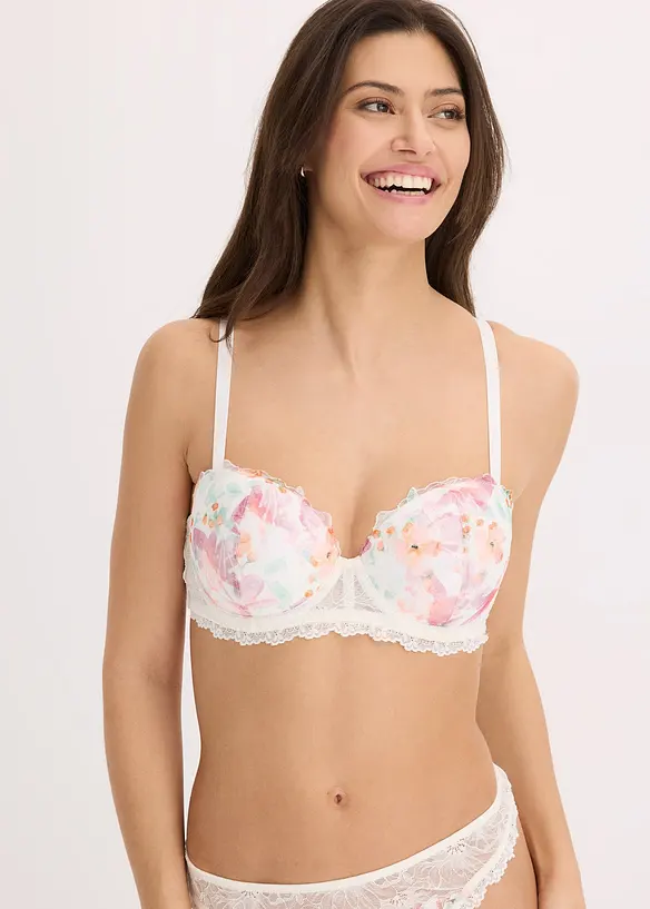 Reggiseno a balconcino con ricami stampati, bonprix