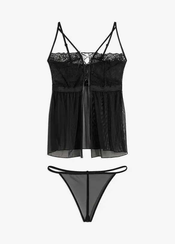 Baby doll e perizoma (set 2 pezzi), bonprix