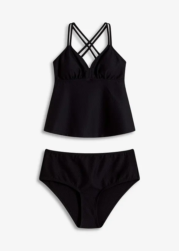 Tankini in tessuto a trama operata (set 2 pezzi), bonprix