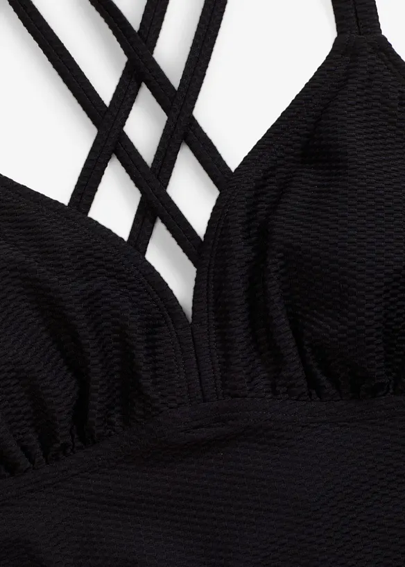 Tankini in tessuto a trama operata (set 2 pezzi), bonprix