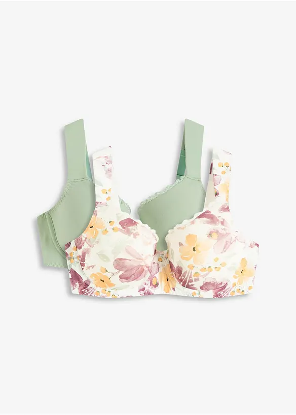 Reggiseno con coppe preformate, ferretto e cotone biologico (pacco da 2), bonprix