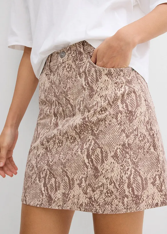 Gonna pantalone in misto cotone elasticizzato, bonprix