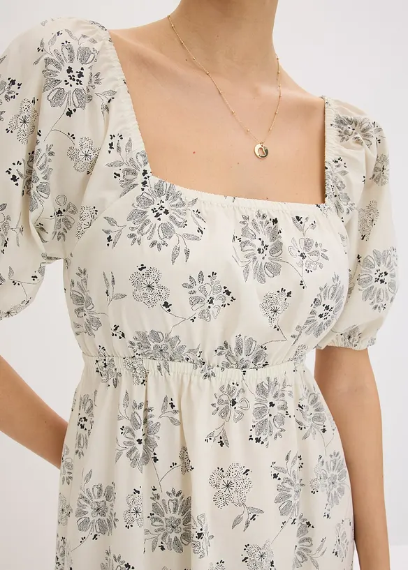 Abito midi con maniche a sbuffo, bonprix