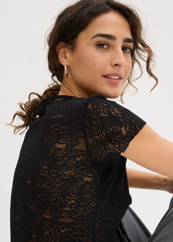 T-shirt in pizzo, bonprix