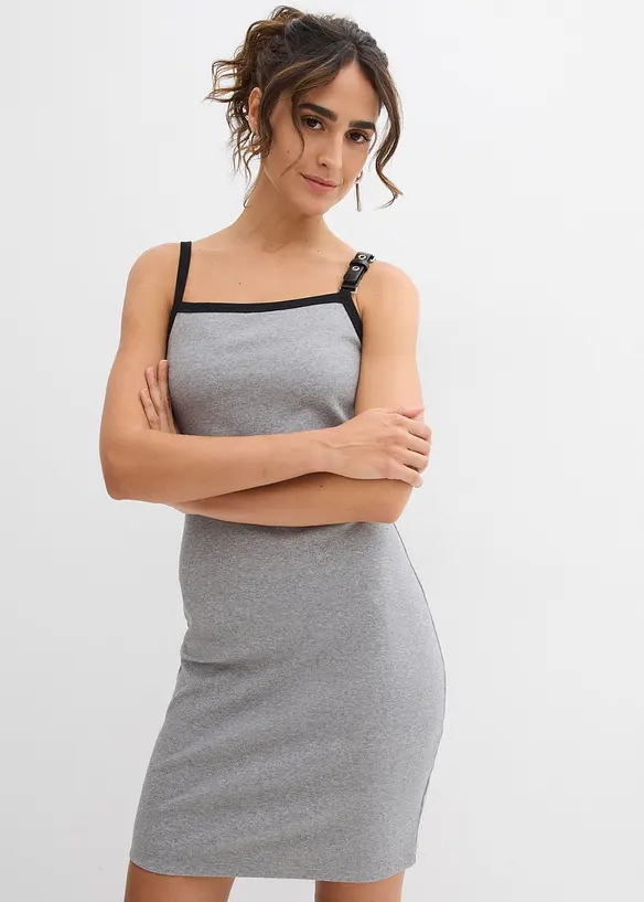 Abito con spalline e bordo a contrasto, bonprix