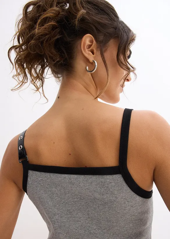 Abito con spalline e bordo a contrasto, bonprix
