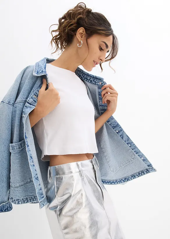 Maglia cropped a costine, bonprix