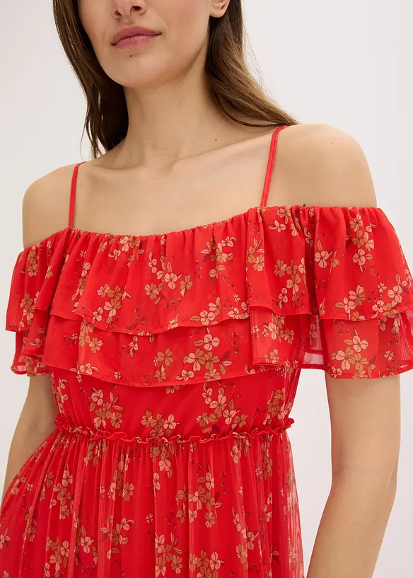 Abito di jersey e mesh, bonprix