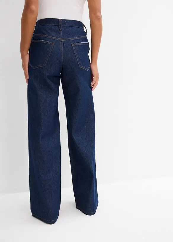 Jeans wide leg, vita media, bonprix