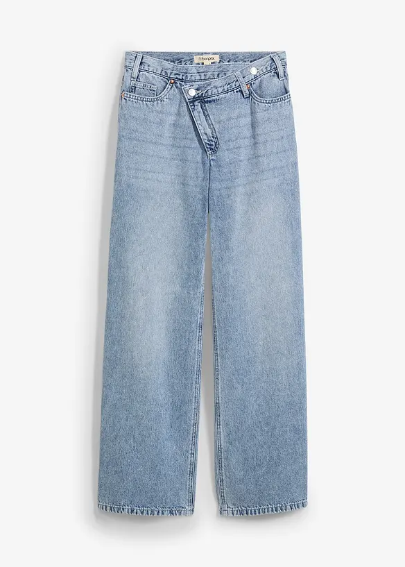 Jeans wide leg, vita media, bonprix