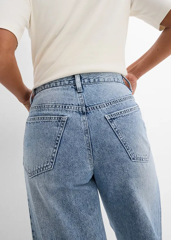 Jeans wide leg, vita media, bonprix