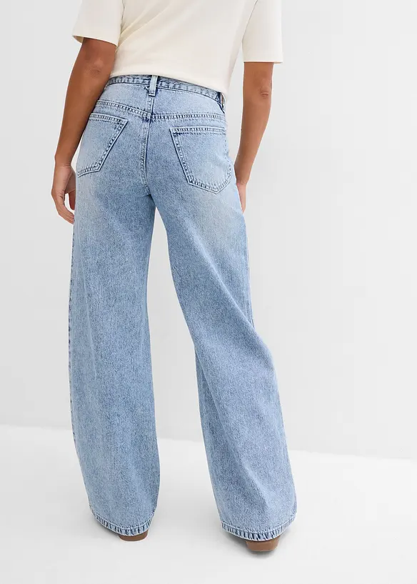 Jeans wide leg, vita media, bonprix