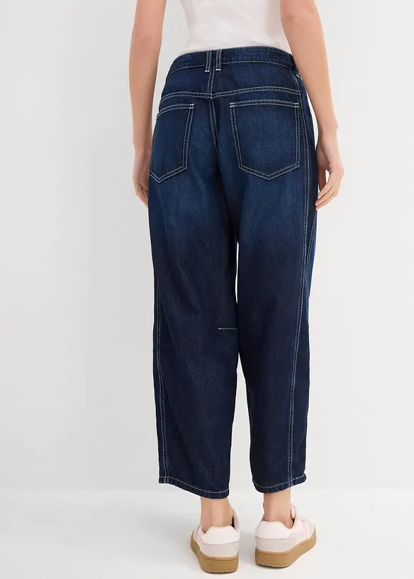 Jeans cropped a palloncino, vita media, bonprix
