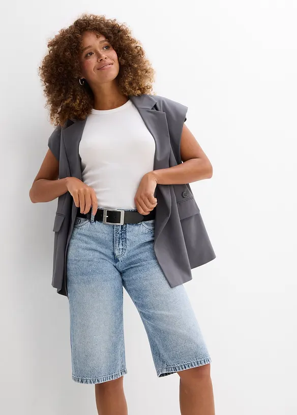 Bermuda in jeans, vita media, bonprix