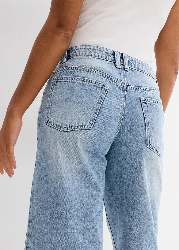 Bermuda in jeans, vita media, bonprix