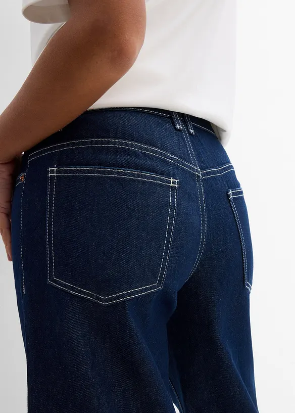 Bermuda in jeans, vita media, bonprix
