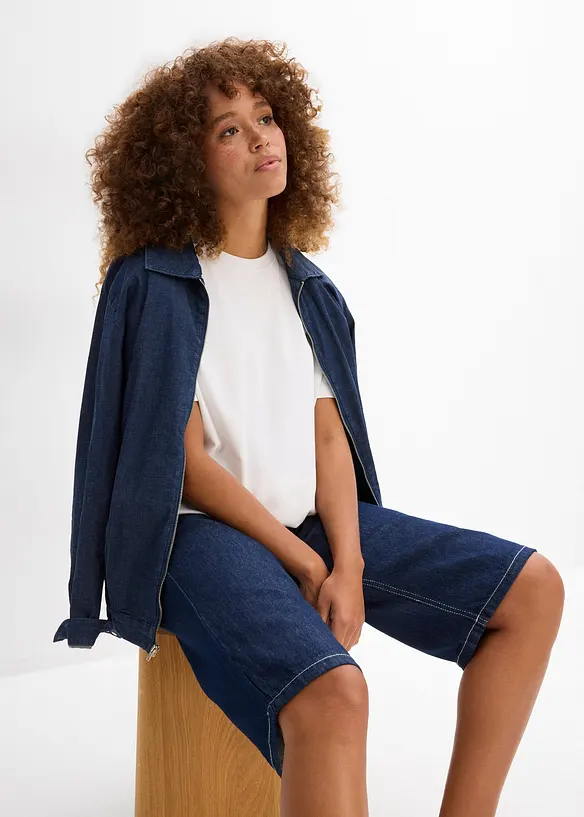Bermuda in jeans, vita media, bonprix