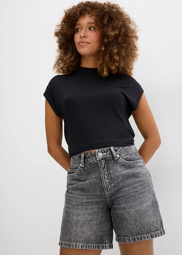 Bermuda in jeans, vita media, bonprix