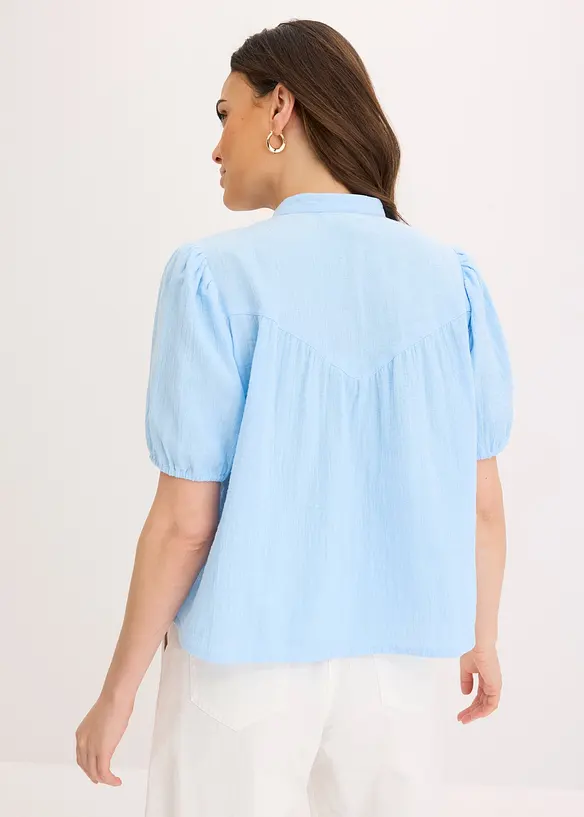 Blusa a maniche corte in mussola, bonprix