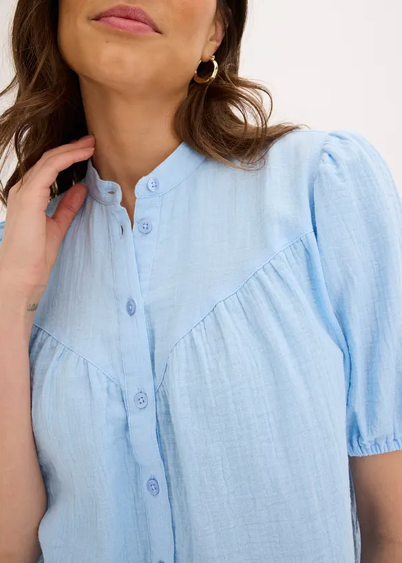 Blusa a maniche corte in mussola, bonprix