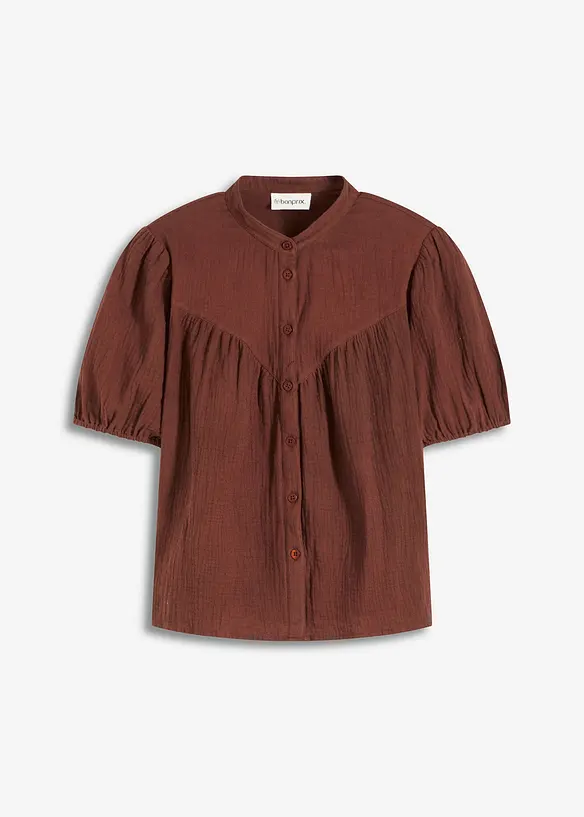 Blusa a maniche corte in mussola, bonprix