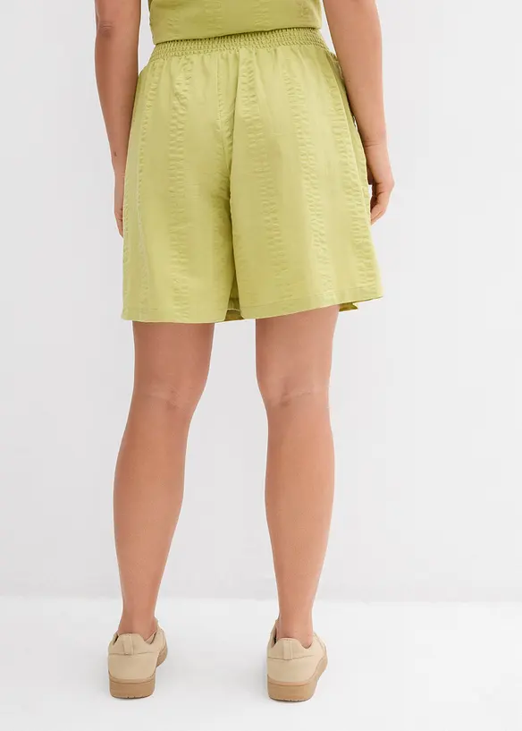 Shorts con elastico in vita in seersucker di cotone, bonprix