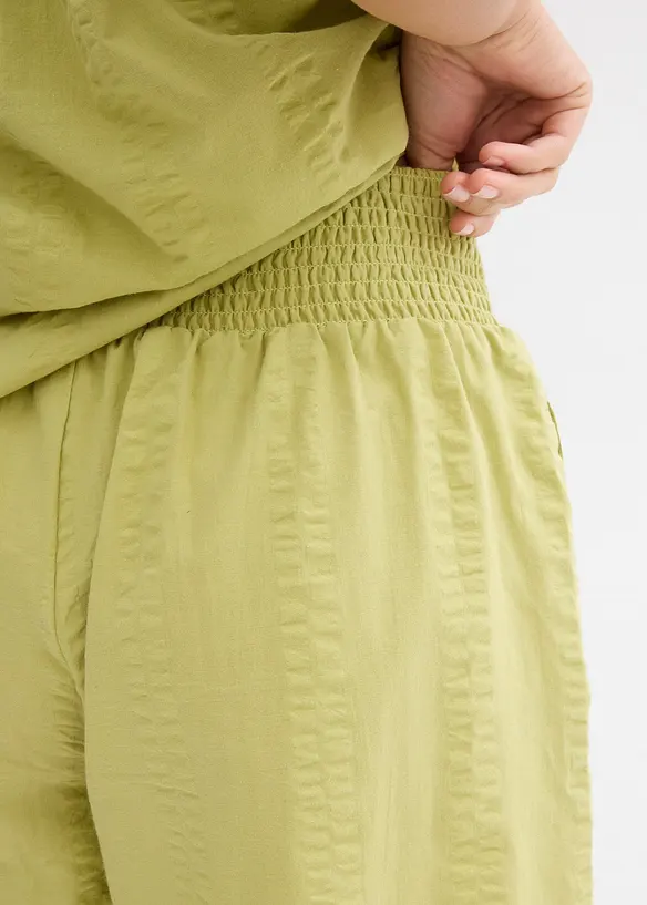Shorts con elastico in vita in seersucker di cotone, bonprix