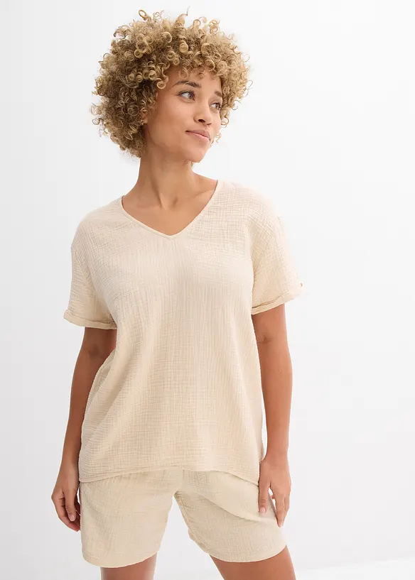 Maglia a tunica in soffice mussola, bonprix