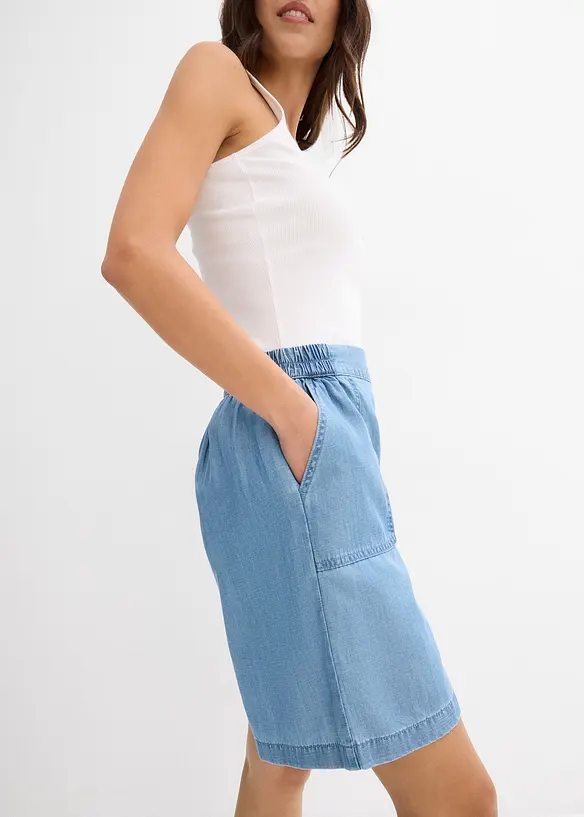 Shorts elasticizzati in vita in fresco misto lino, bonprix
