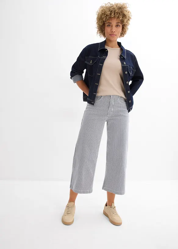 Pantaloni in twill con cinta comoda, bonprix