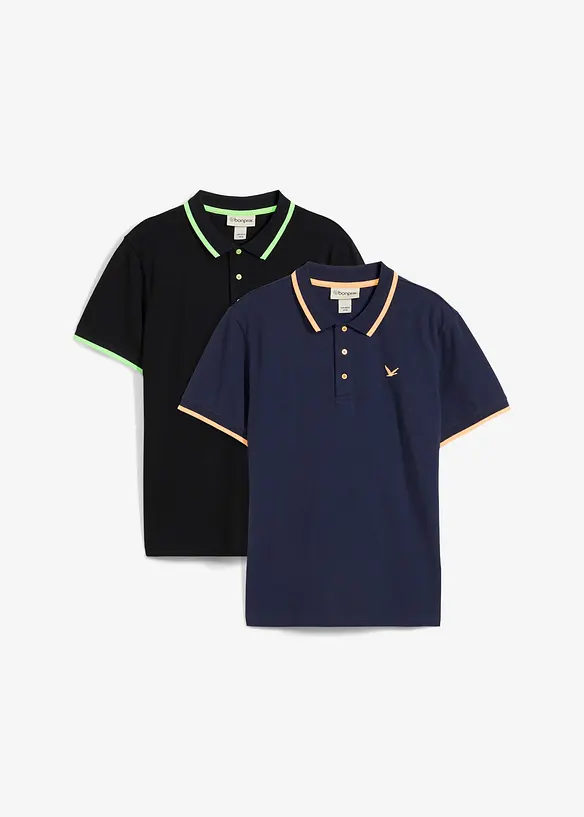 Polo in piquet di puro cotone biologico (pacco da 2), bonprix