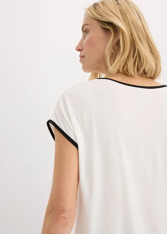 Maglia con stampa e bordi a contrasto, bonprix