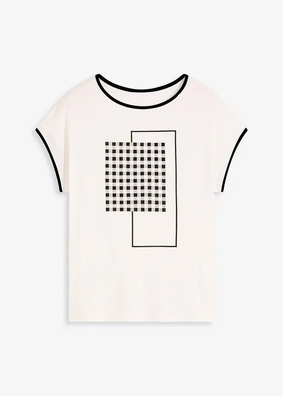 Maglia con stampa e bordi a contrasto, bonprix