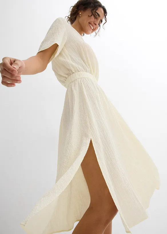 Abito midi in seersucker fresco, bonprix