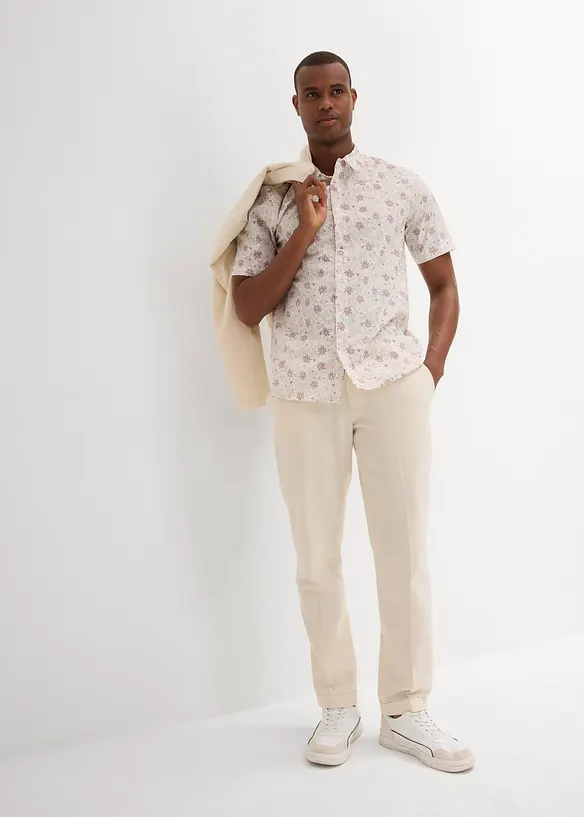 Camicia a maniche corte a fiori in puro cotone biologico, bonprix