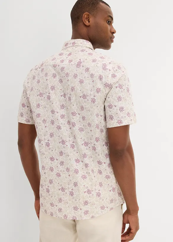 Camicia a maniche corte a fiori in puro cotone biologico, bonprix