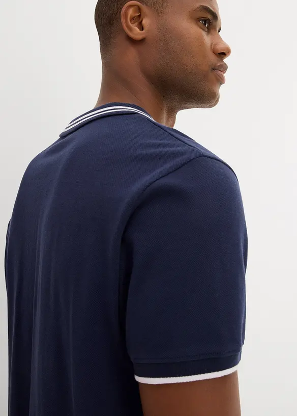 Polo in piquet con scollo a V, bonprix
