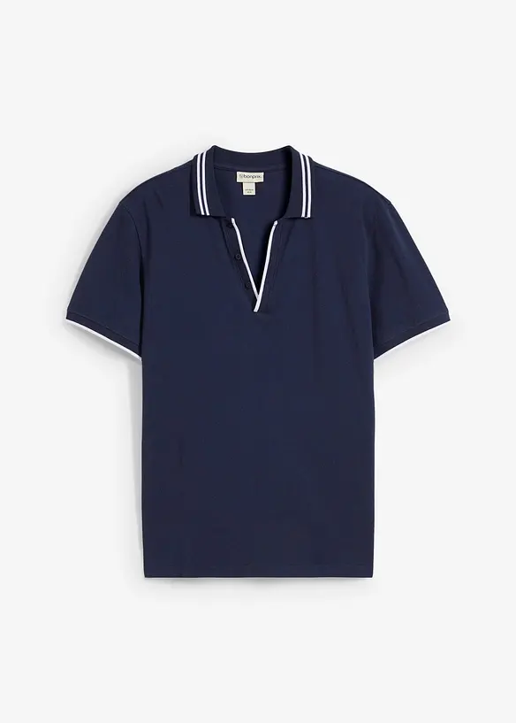 Polo in piquet con scollo a V, bonprix