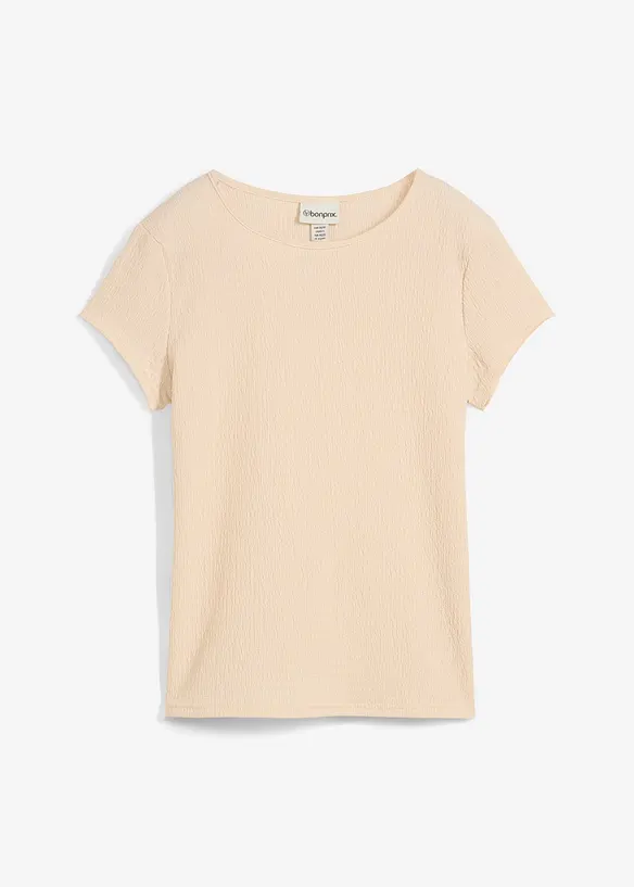 T-shirt in crêpe strutturato, bonprix