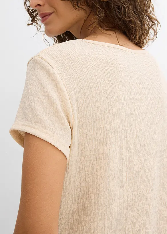 T-shirt in crêpe strutturato, bonprix
