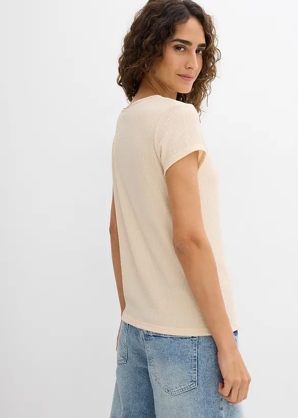 T-shirt in crêpe strutturato, bonprix