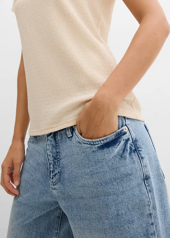 T-shirt in crêpe strutturato, bonprix