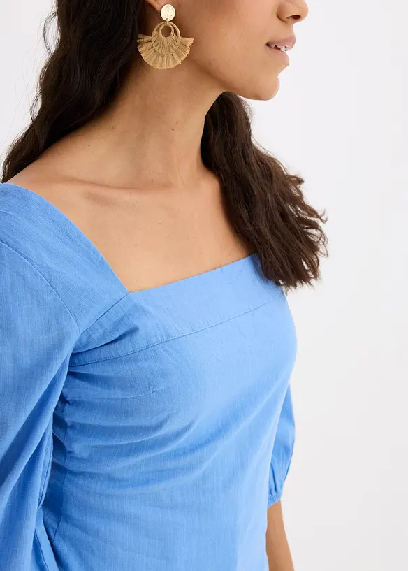 Blusa con maniche a sbuffo e dettaglio smock, bonprix