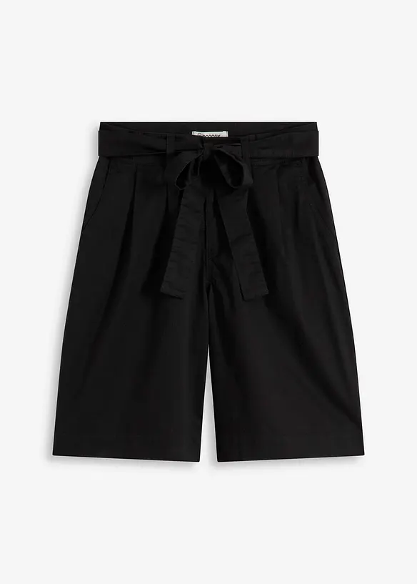 Shorts in twill con cintura da annodare, bonprix