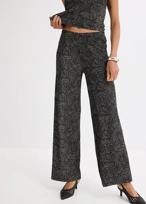 Pantaloni in jersey crêpe strutturato, bonprix