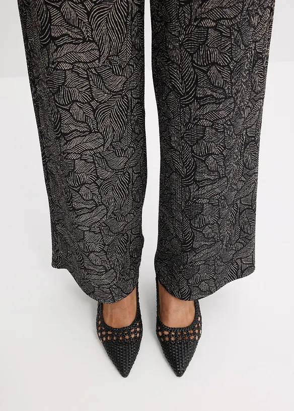 Pantaloni in jersey crêpe strutturato, bonprix