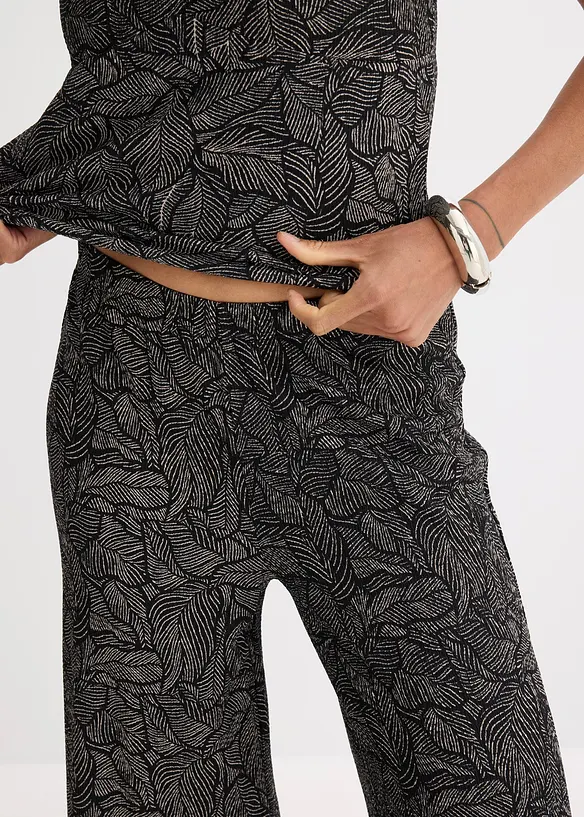 Pantaloni in jersey crêpe strutturato, bonprix